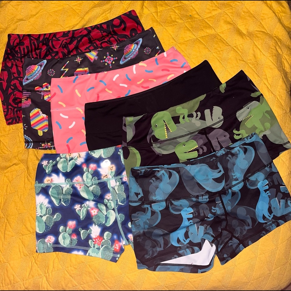 Feed Me Fight Me spandex workout shorts